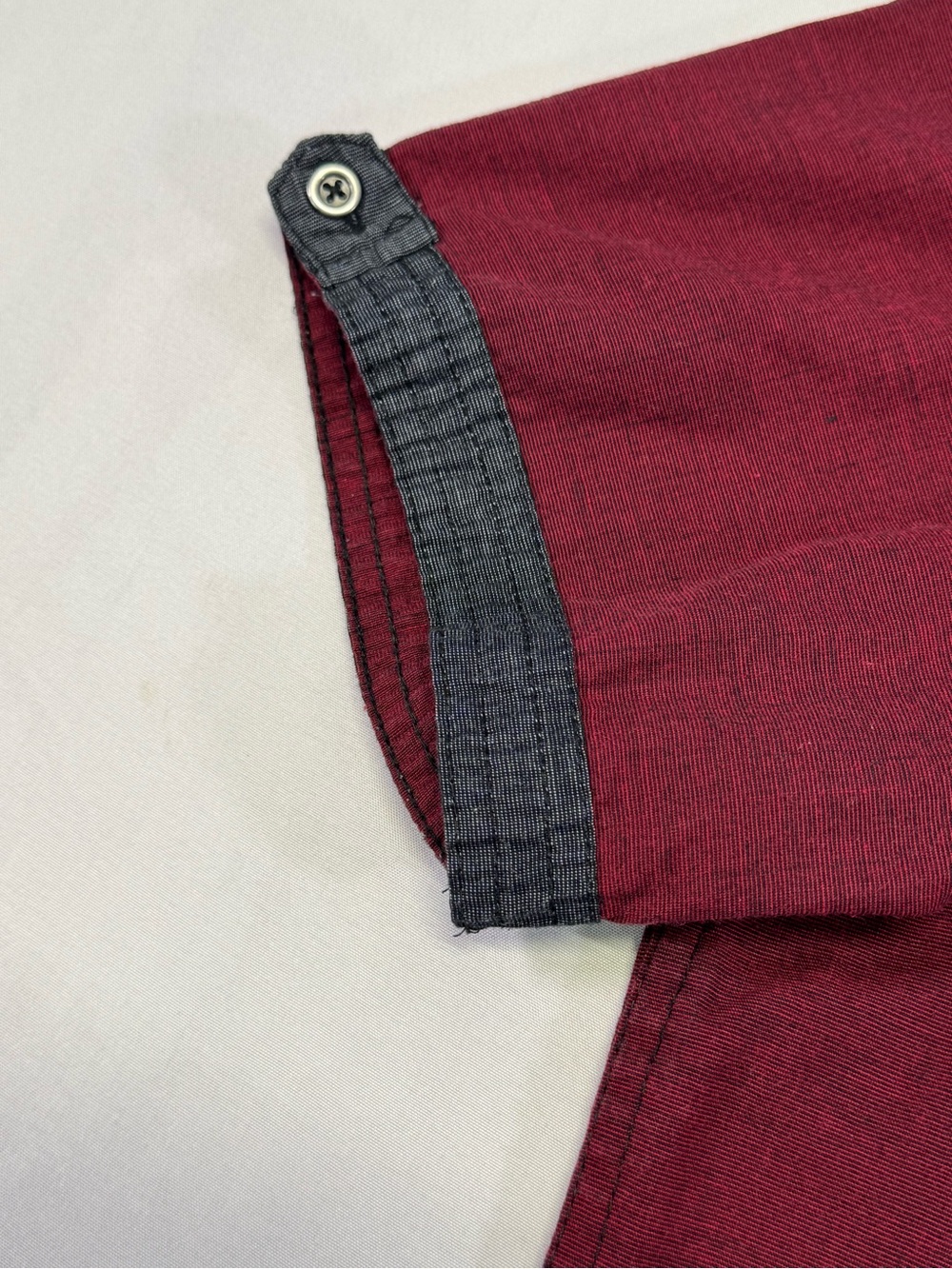 Burgundy Short-Sleeve Button-Down Shirt - Picture 8 of 12